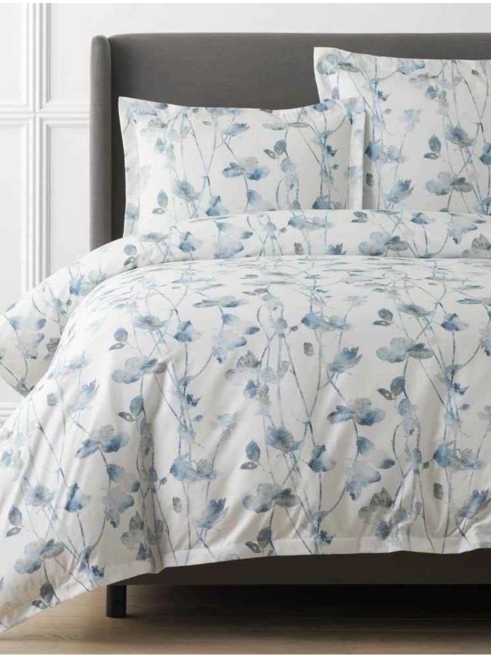 The Company Store Legends Hotel Garden Leaf Sateen Duvet Cover Queen NEW